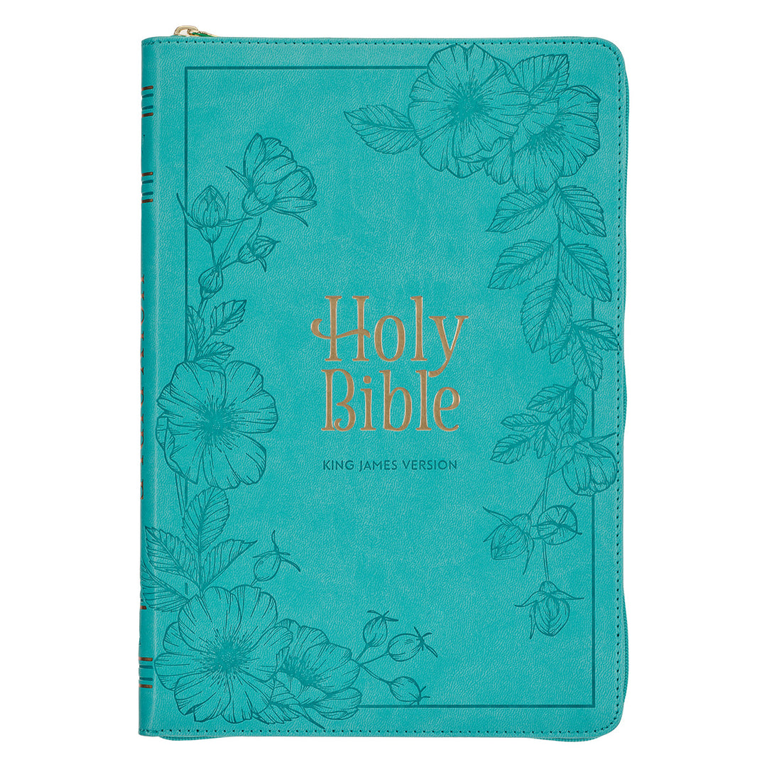 KJV Teal Faux Leather Thinline Bible Large Print