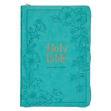 KJV Teal Faux Leather Thinline Bible Large Print