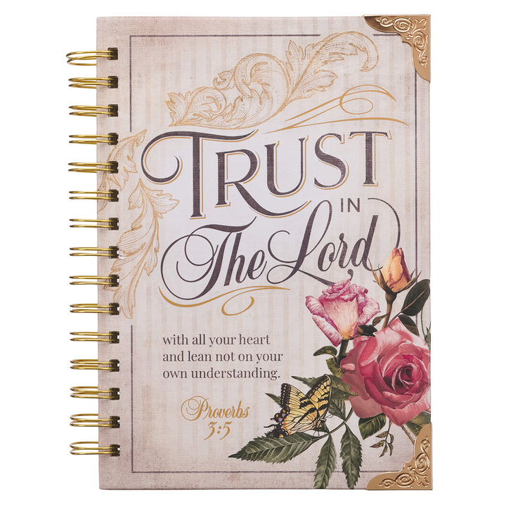 Trust In The Lord Floral Proverbs 3:5 (Large Hardcover Wirebound Journal)