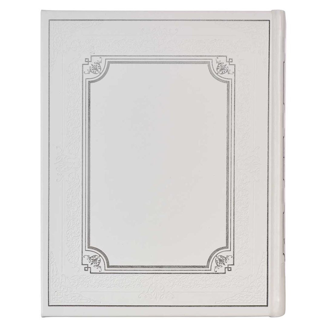 KJV White Faux Leather Family Bible Double Column Format