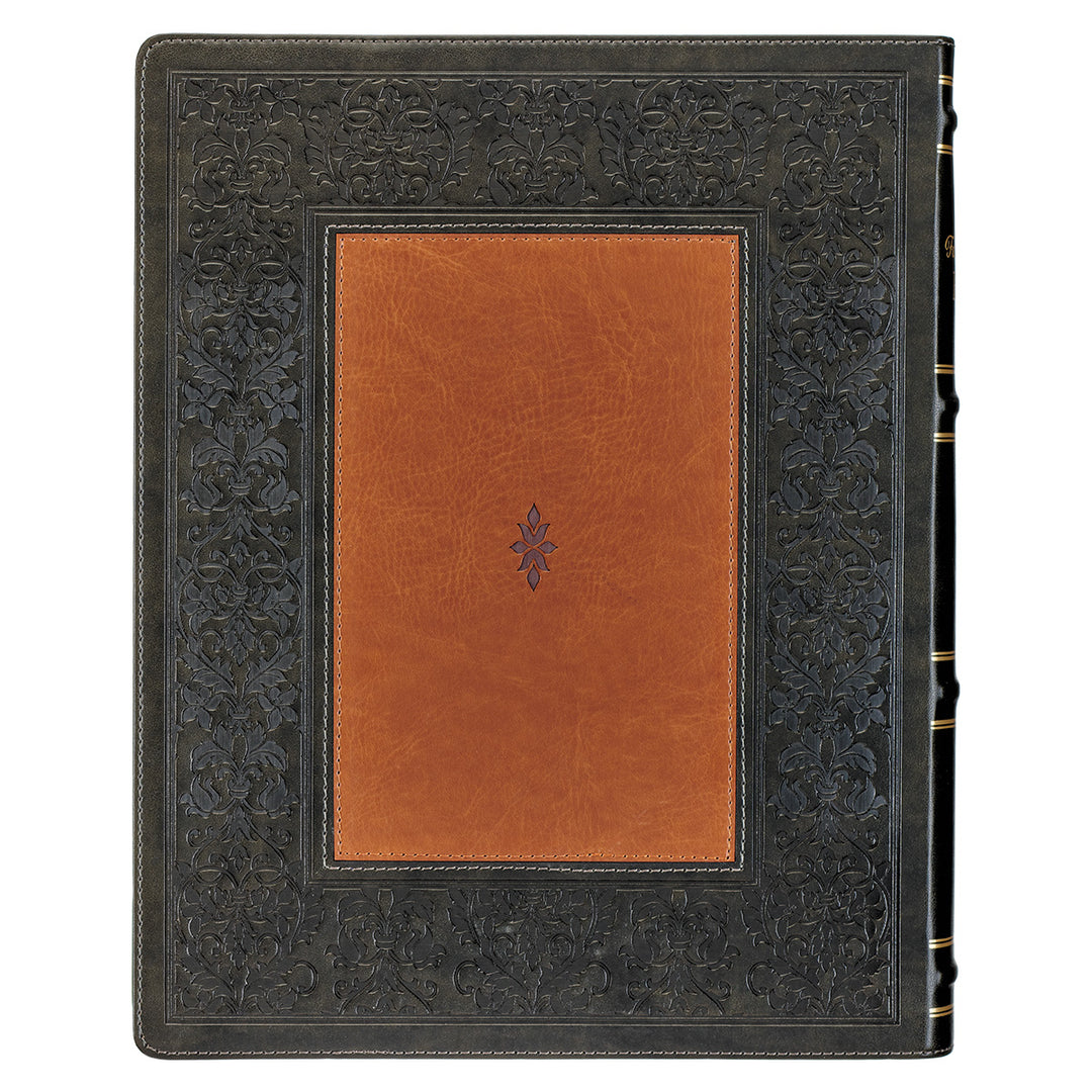 NLT Dark Olive And Brown Faux Leather Flexcover The Family Heritage Bible