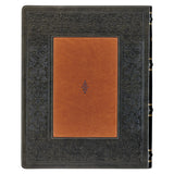NLT Dark Olive And Brown Faux Leather Flexcover The Family Heritage Bible