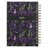 Blessed Is She Who Has Believed Black & Purple Large Hardcover Wirebound Journal