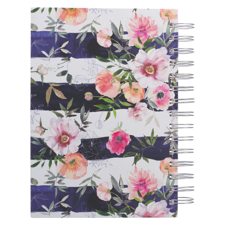 Bless You Floral & Stripes Large Hardcover Wirebound Journal - Numbers 6:24