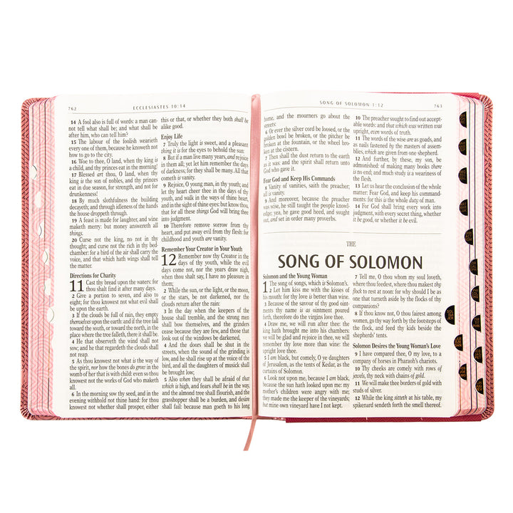 KJV Pink Hearts Faux Leather Flexcover Kids Bible Large Print