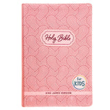 KJV Pink Hearts Faux Leather Flexcover Kids Bible Large Print