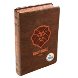 KJV Brown Lion Faux Leather Flexcover Kids Bible Large Print