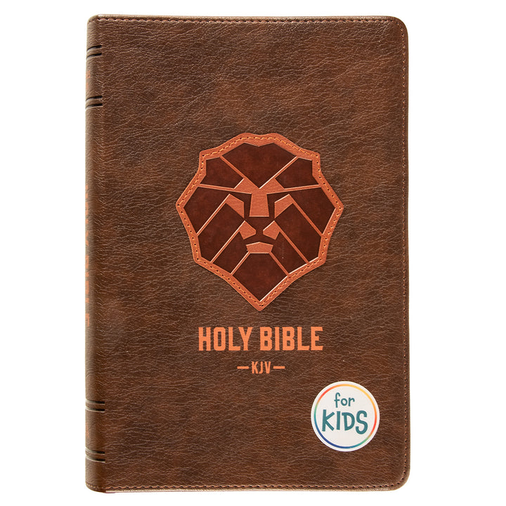 KJV Brown Lion Faux Leather Flexcover Kids Bible Large Print