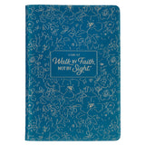 Walk By Faith, Not By Sight Faux Leather Journal With Zipped Closure - 2 Corinthians 5:7