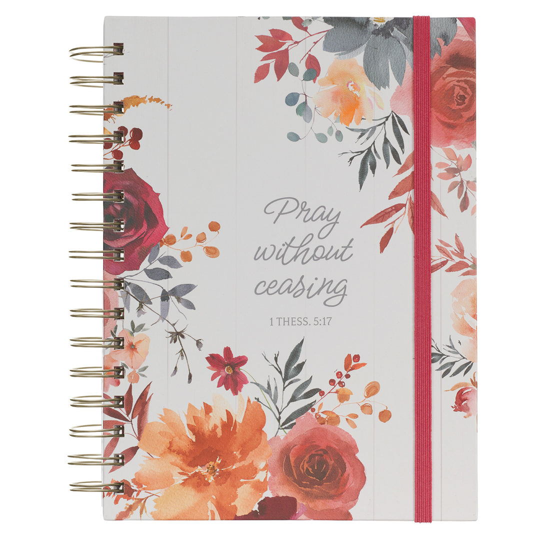 Pray Without Ceasing Chunky Hardcover Wirebound Journal with Elastic Closure