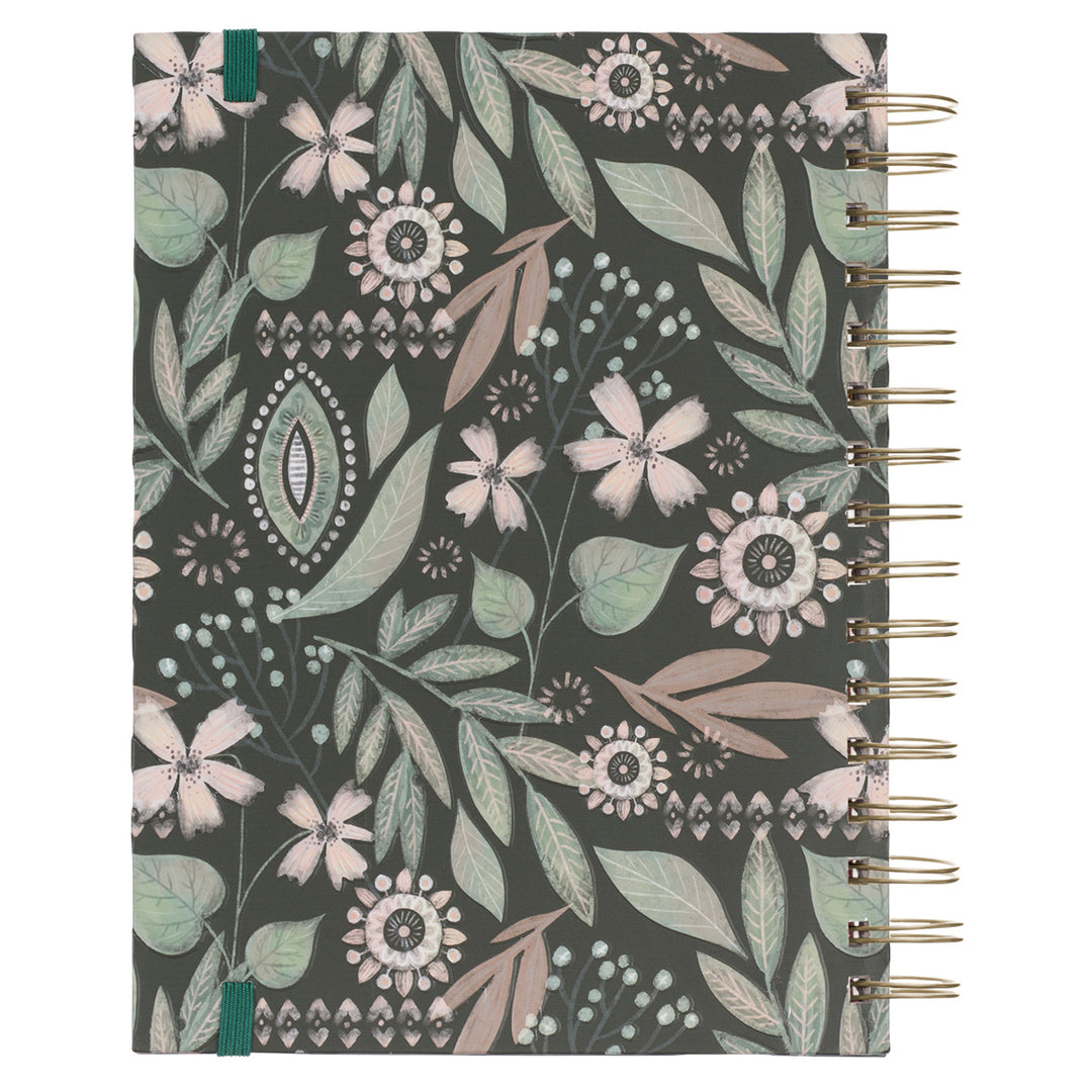 Grow In Grace Green Chunky Hardcover Wirebound Journal with Elastic Closure