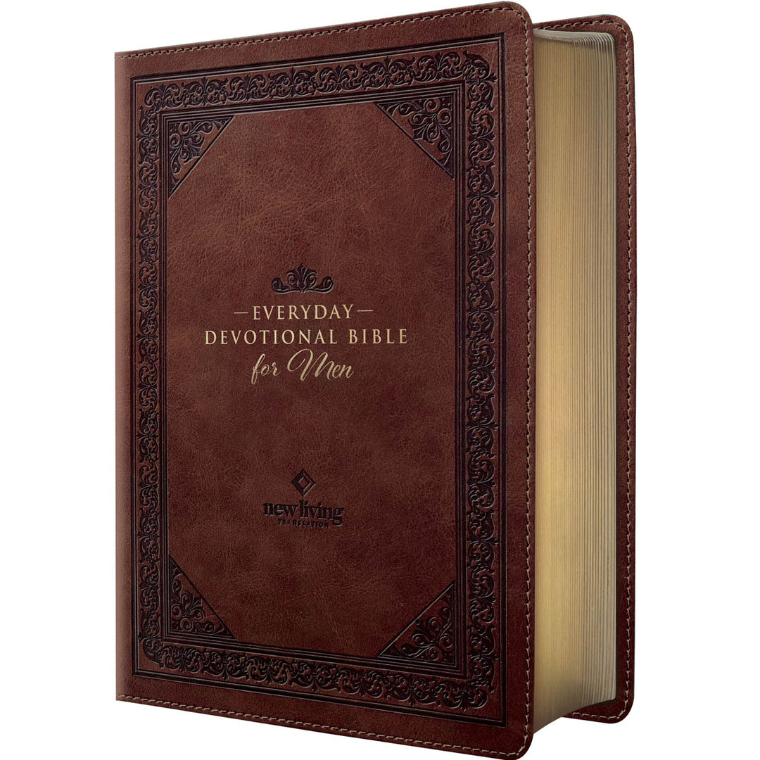 NLT Brown Flexcover Faux Leather Everyday Devotional Bible for Men