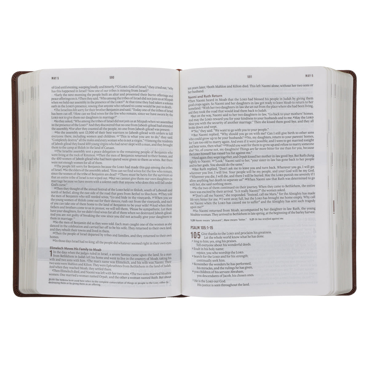 NLT Brown Flexcover Faux Leather Everyday Devotional Bible for Men