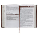 NLT Brown Flexcover Faux Leather Everyday Devotional Bible for Men