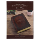 NLT Brown Flexcover Faux Leather Everyday Devotional Bible for Men
