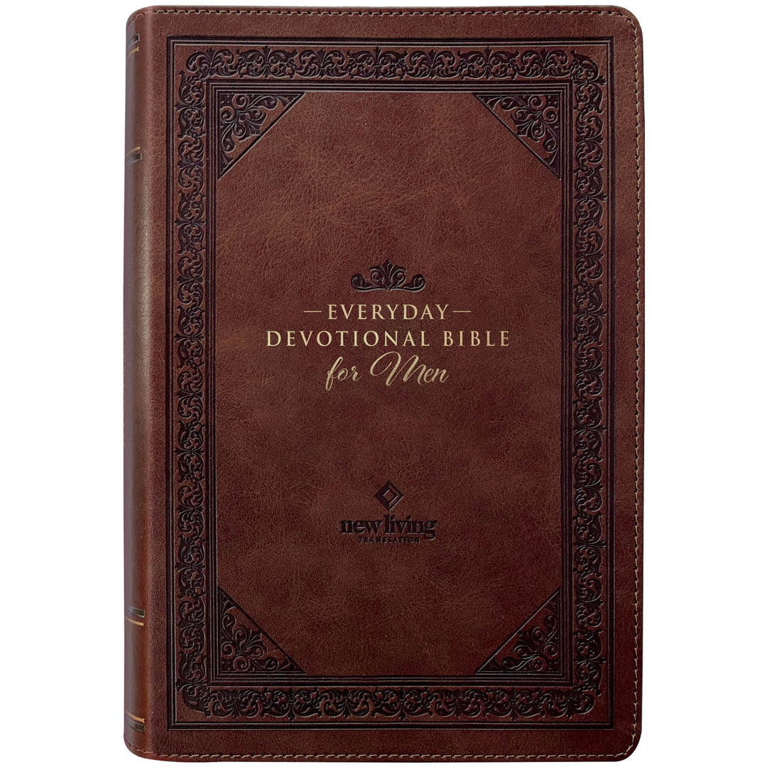 NLT Brown Flexcover Faux Leather Everyday Devotional Bible for Men