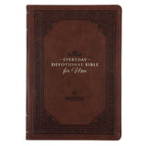 NLT Brown Flexcover Faux Leather Everyday Devotional Bible for Men