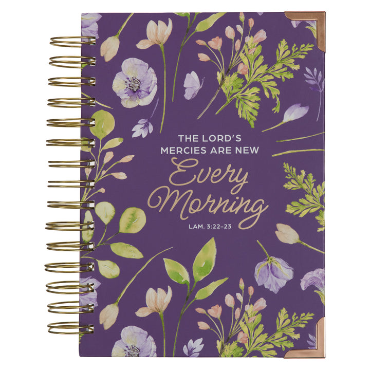 The Lord's Mercies are New Every Morning Purple Large Hardcover Wirebound Journal