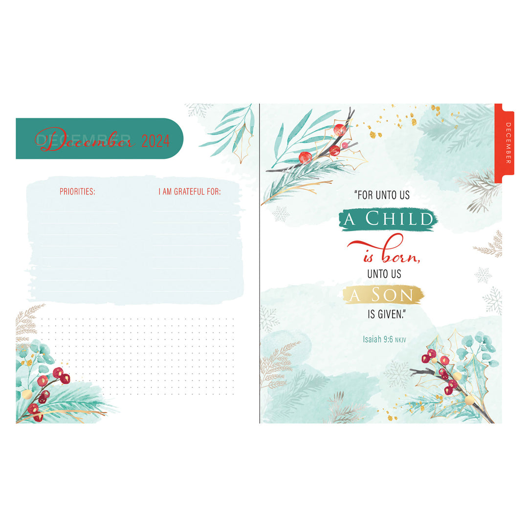 2025 Diary - 18-Month Planner for Women - God Refreshes My Soul - Wirebound