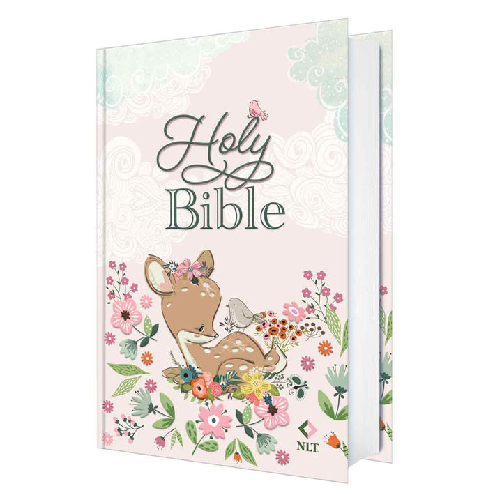 NLT Deer Hardcover Baby Bible for Girls