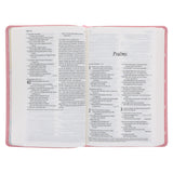 NLT Pink Deer Flexcover Faux Leather Baby Bible for Girls