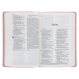 NLT Pink Deer Flexcover Faux Leather Baby Bible for Girls