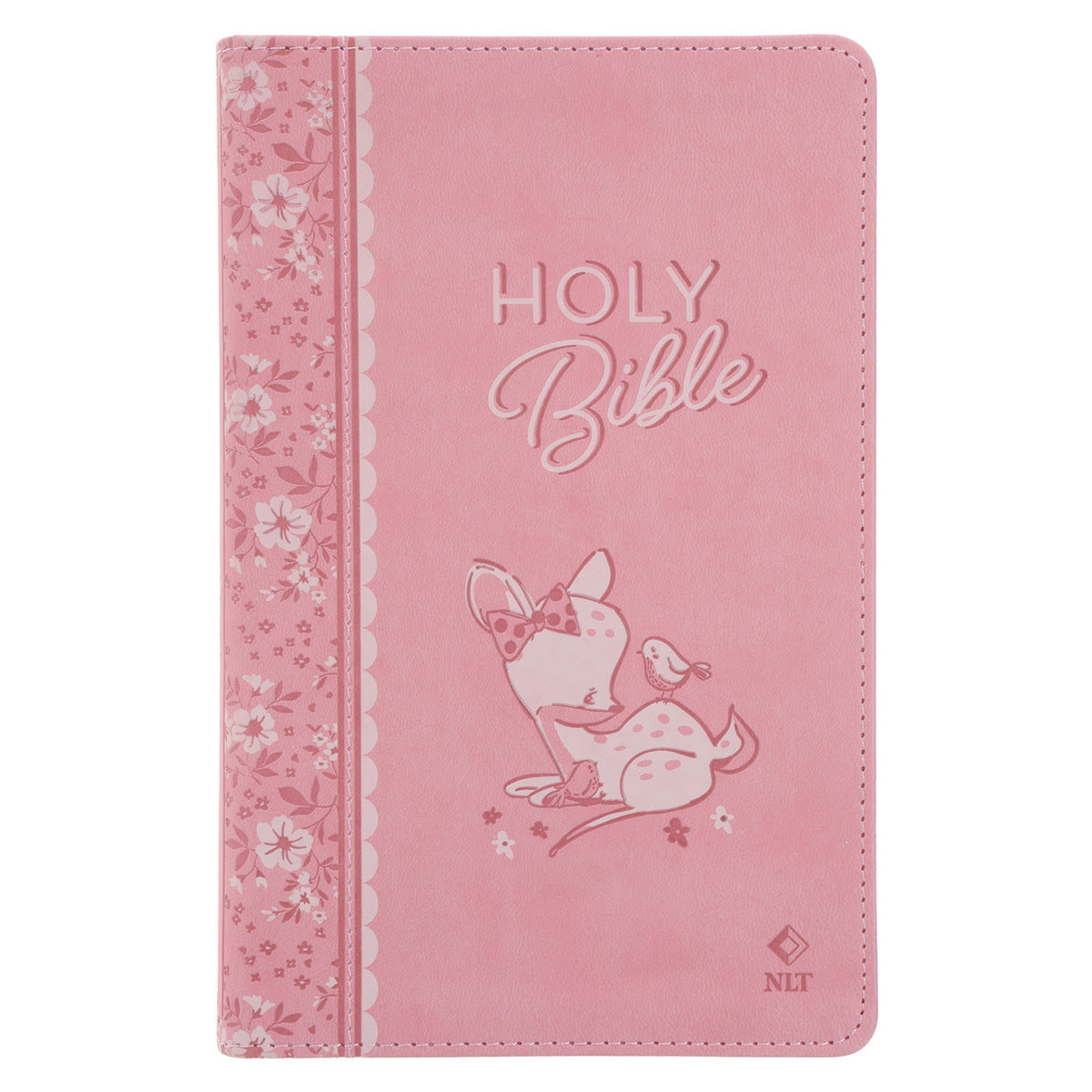 NLT Pink Deer Flexcover Faux Leather Baby Bible for Girls