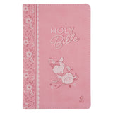 NLT Pink Deer Flexcover Faux Leather Baby Bible for Girls