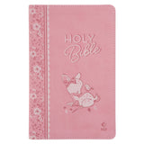 NLT Pink Deer Flexcover Faux Leather Baby Bible for Girls