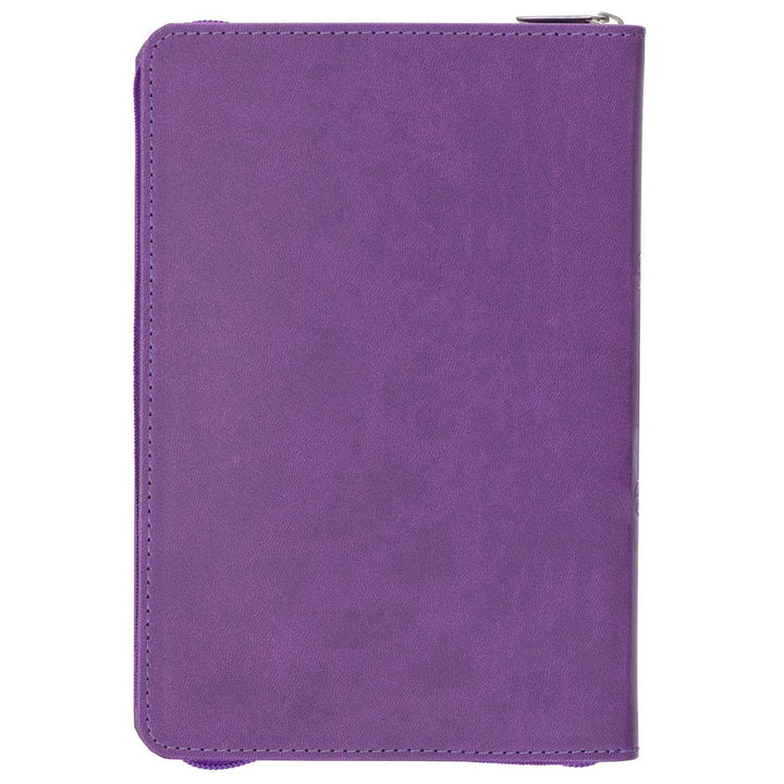 Walk by Faith Purple Faux Leather Journal with Zipped Closure