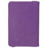 Walk by Faith Purple Faux Leather Journal with Zipped Closure