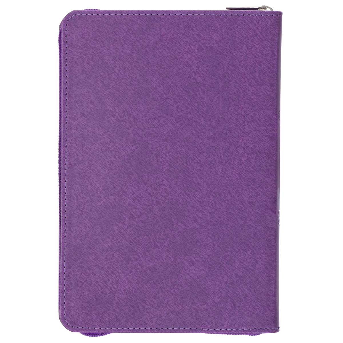 Walk by Faith Purple Faux Leather Journal with Zipped Closure