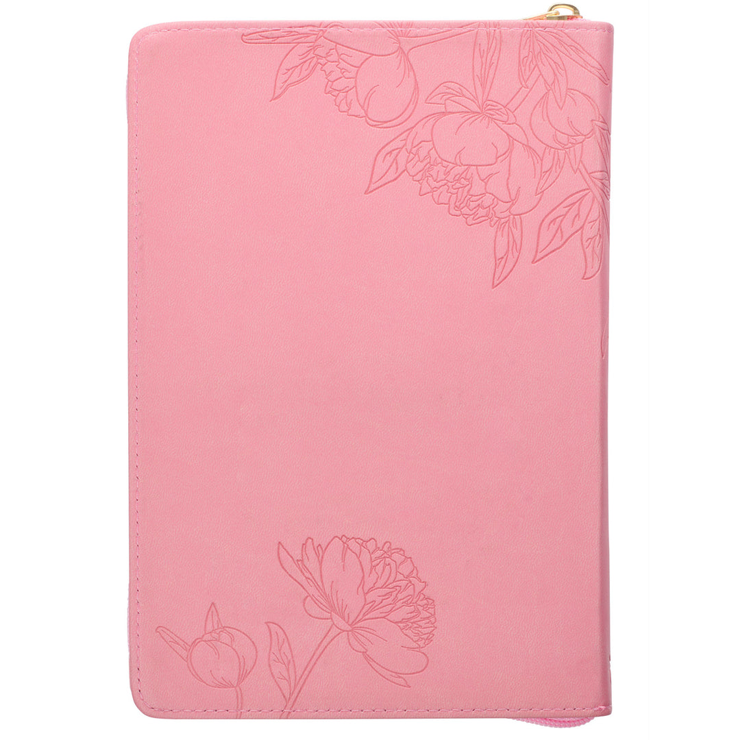 My Grace is Sufficient for You Pink Faux Leather Journal with Zipped Closure