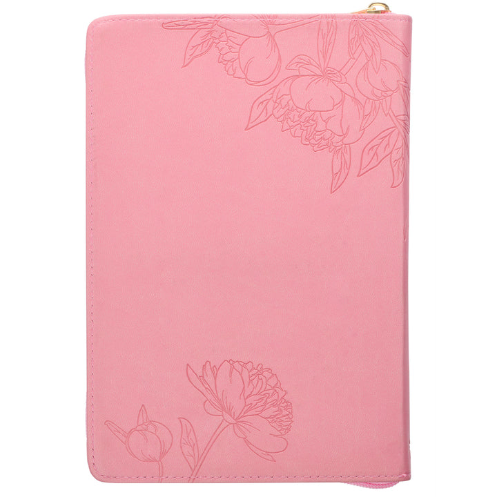 My Grace is Sufficient for You Pink Faux Leather Journal with Zipped Closure