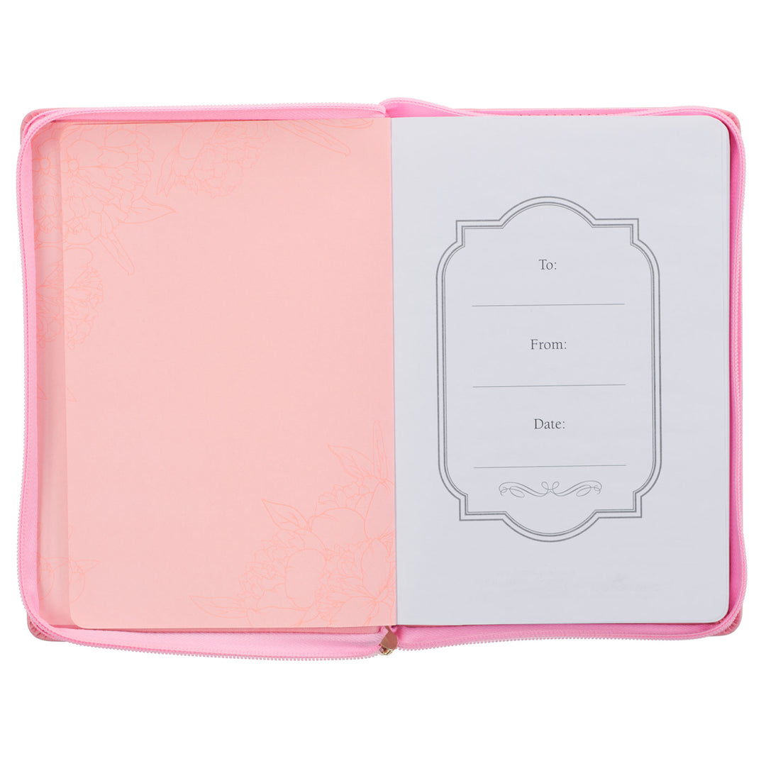 My Grace is Sufficient for You Pink Faux Leather Journal with Zipped Closure