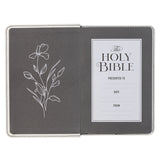 KJV White Faux Leather Compact Bible Large Print