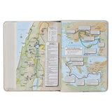 KJV White Faux Leather Compact Bible Large Print