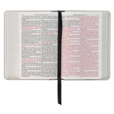 KJV White Faux Leather Compact Bible Large Print