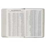 KJV White Faux Leather Compact Bible Large Print