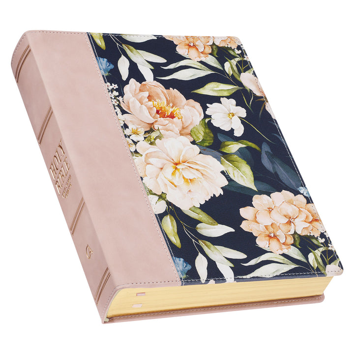 KJV Floral Hardcover Faux Leather Note-taking Bible Large Print