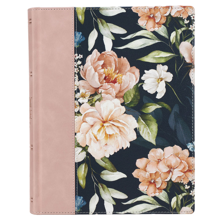 KJV Floral Hardcover Faux Leather Note-taking Bible Large Print