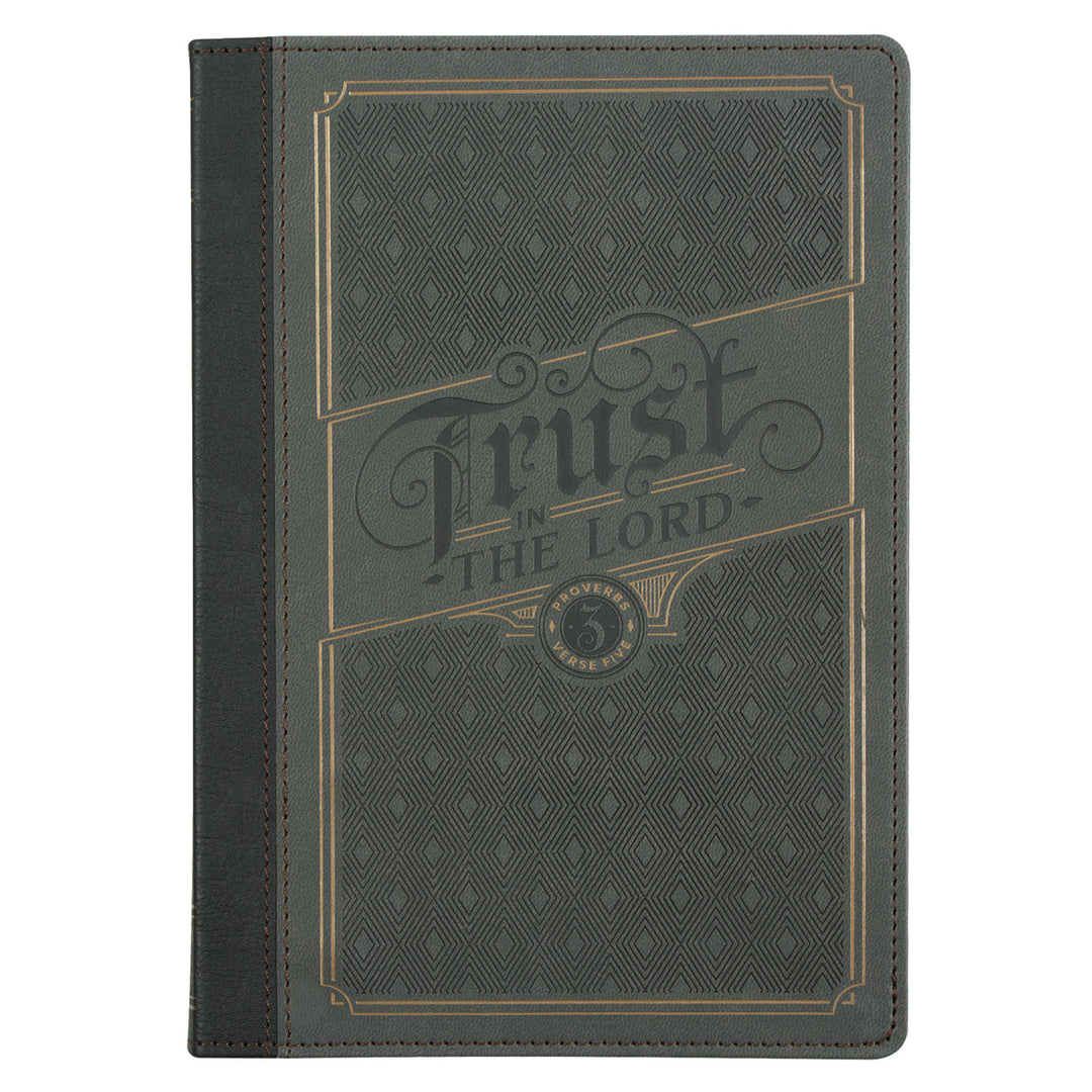 Trust in the Lord Grey Faux Leather Journal