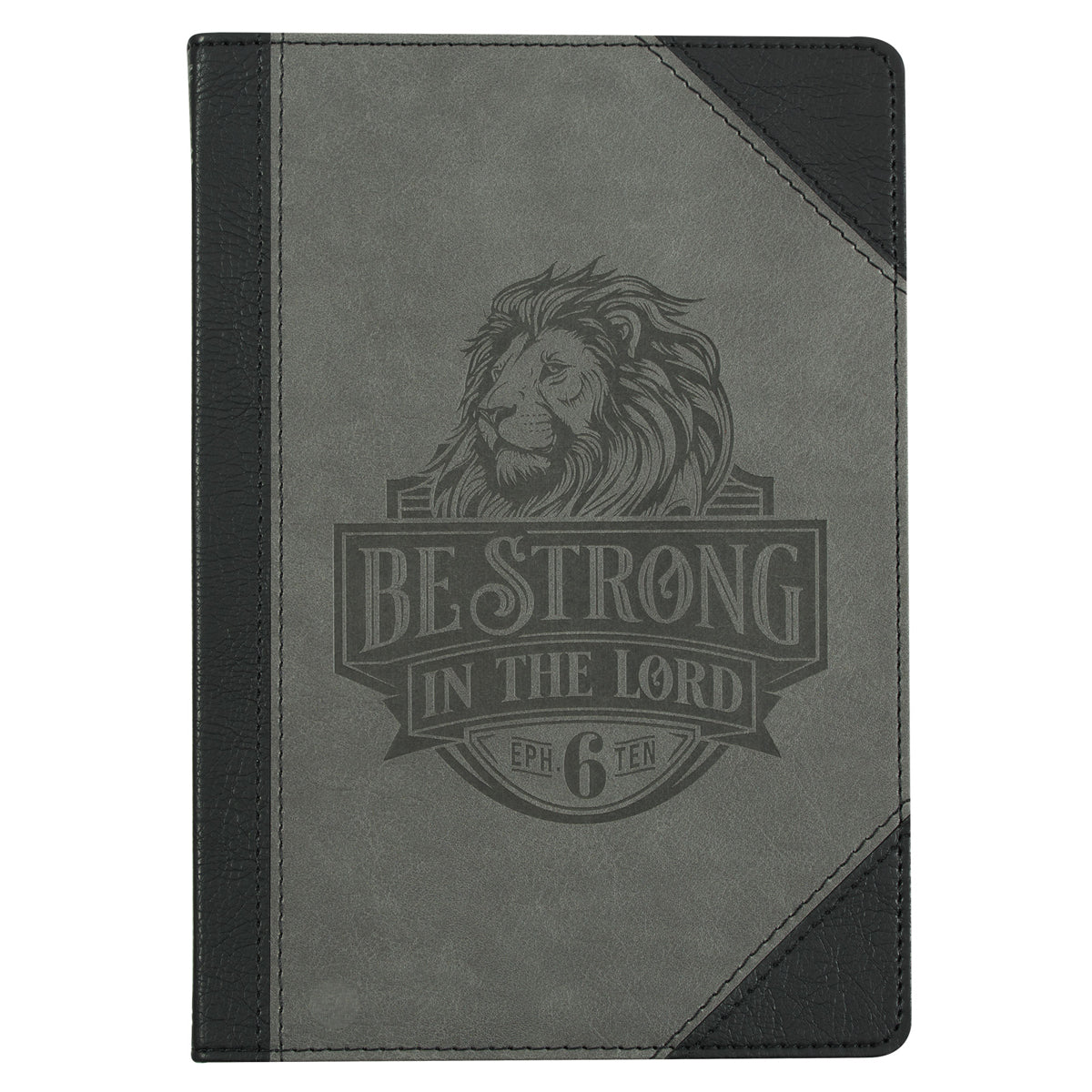 Be Strong in the Lord Lion Faux Leather Journal