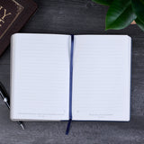 For We Walk by Faith Faux Leather Journal with Pen Holder and Elastic Closure