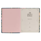 KJV Green Floral Faux Leather Note-Taking Bible Large Print