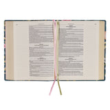 KJV Green Floral Faux Leather Note-Taking Bible Large Print