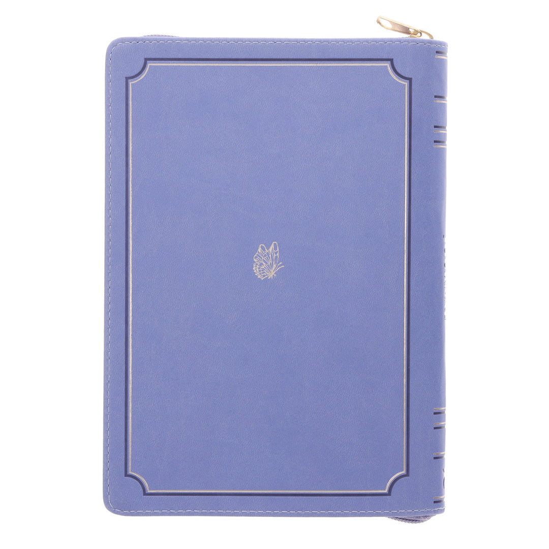 Be Strong and Courageous Purple Faux Leather Journal with Zipped Closure
