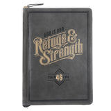 God Is Our Refuge and Strength Faux Leather Journal with Zipped Closure