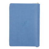 I Can Do All Things Through Him Blue Faux Leather Journal with Zipped Closure