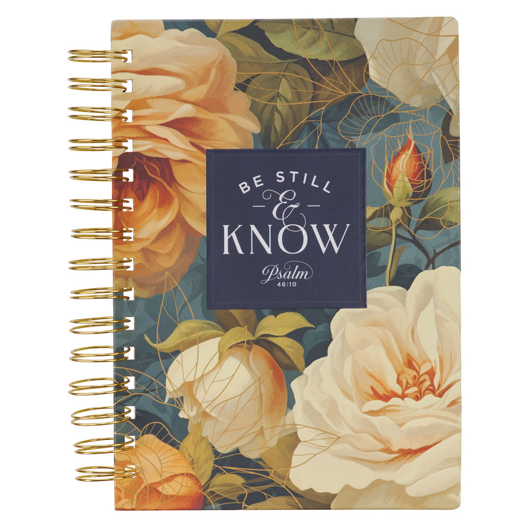 Be Still and Know Floral Large Hardcover Wirebound Journal